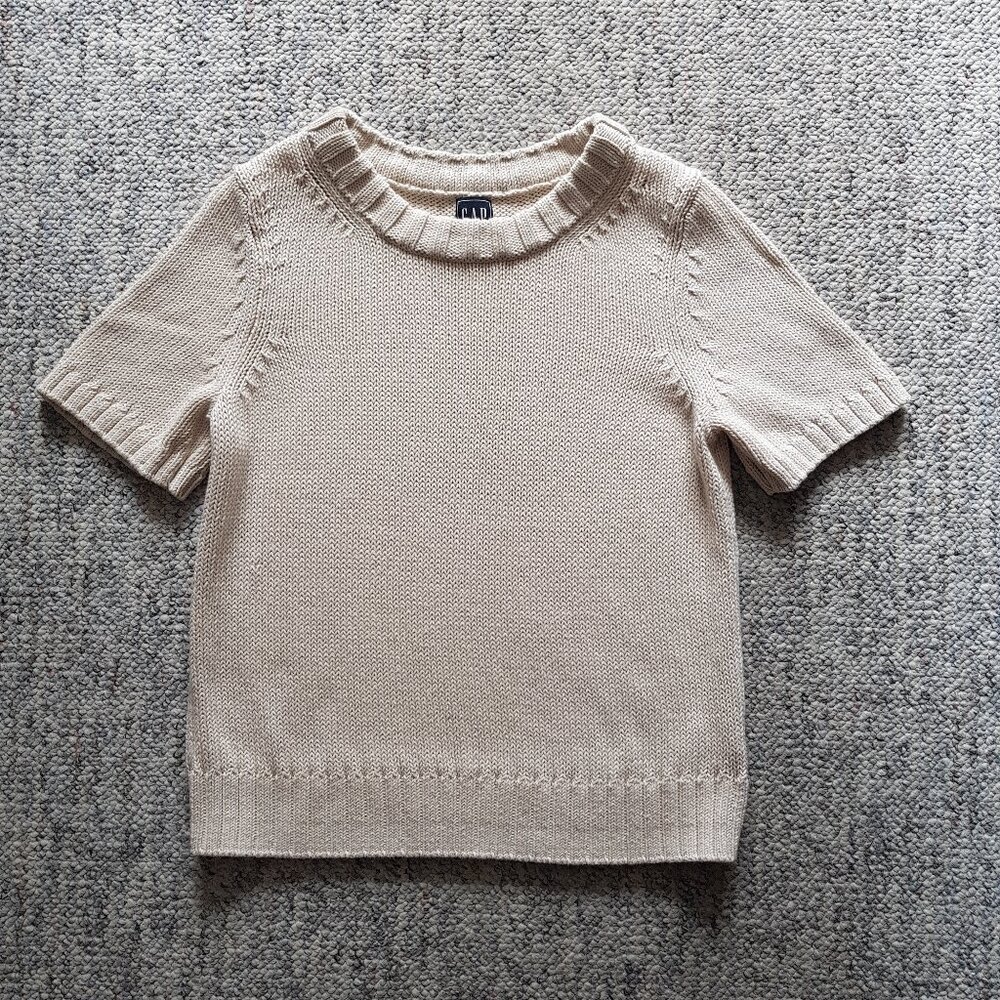 Gap cotton short sleeve knitted sweater